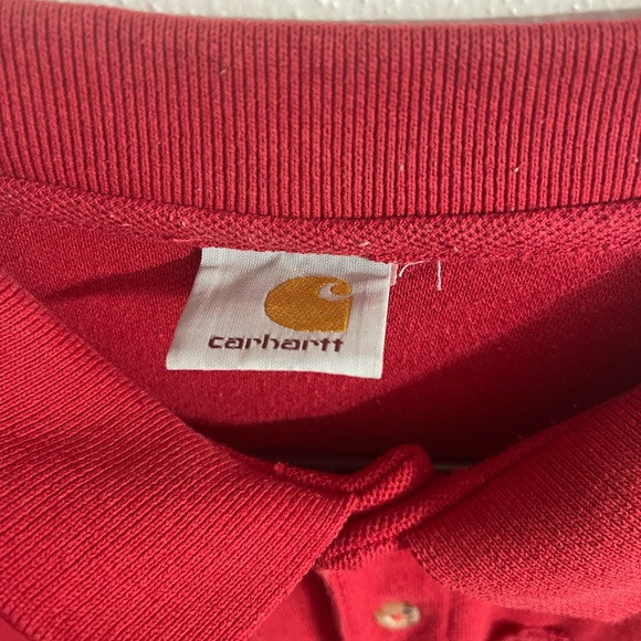 Men’s Carhartt Red Short Sleeve Polo Shirt L-XL - Picture 5 of 5